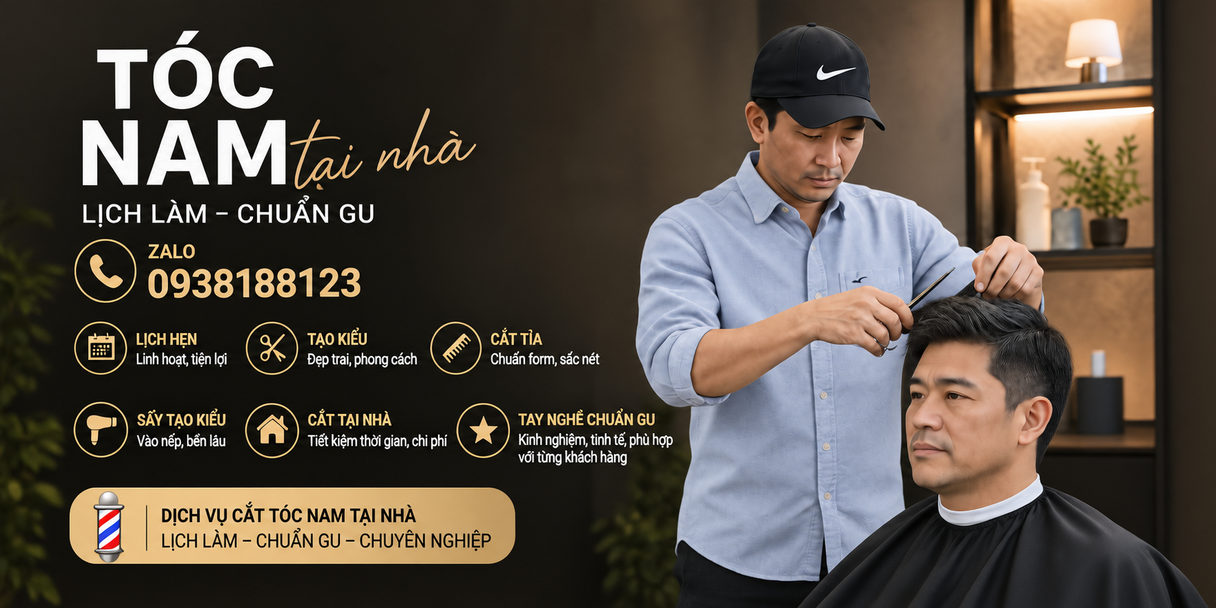 Hớt Tóc Nam Tận Nơi
